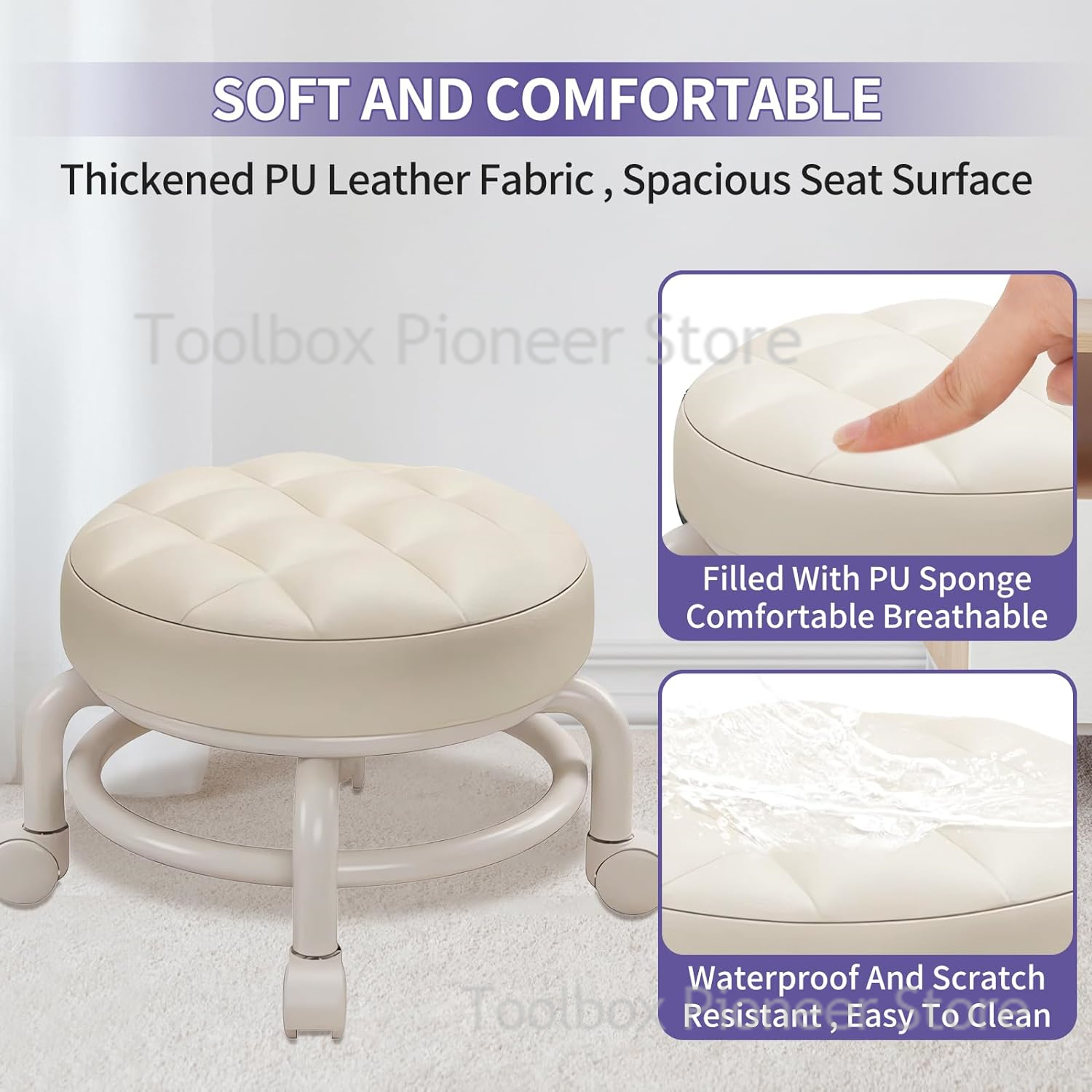 Polia baixa fezes roda universal pequeno assento com roda crianças multi-funcional sapato mudando fezes redondas