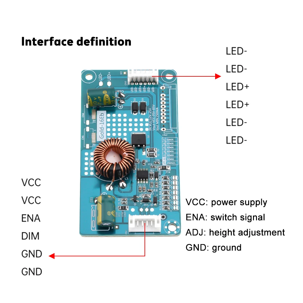 LED LCD TV Rétro Éclairage Pilote Module Boost Onduleur Conseil de Courant Constant Convertisseur Puissance Adaptateur Sortie Voltage15V ~ 88V / 35V ~ 85V