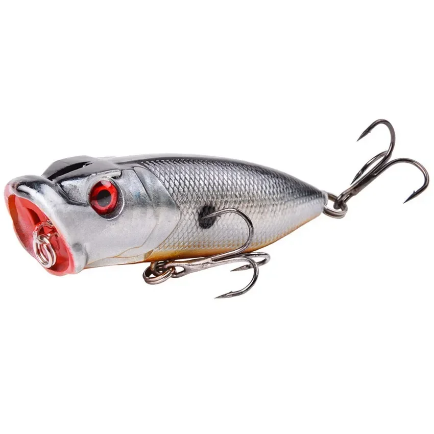 1 pçs 7cm 12g popper isca de pesca dura artificial topwater com 2 ganchos agudos iscas de pesca da carpa wobbler crankbait pesca
