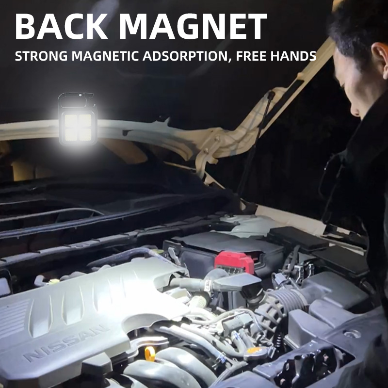 4 lamp beads outdoor strong light multifunctional mini flashlight keychain lamp rechargeable strong magnetic attraction function