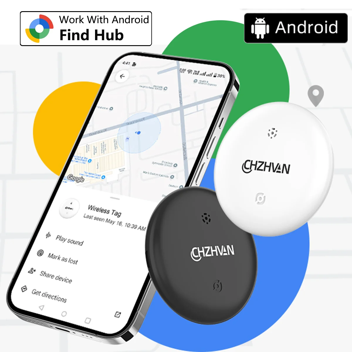 Мини-трекер для всего Android Key Finder, велосипедная сумка, потерянный трекер, умный Bluetooth-трекер для меток, работающий с приложением Google Find Hub