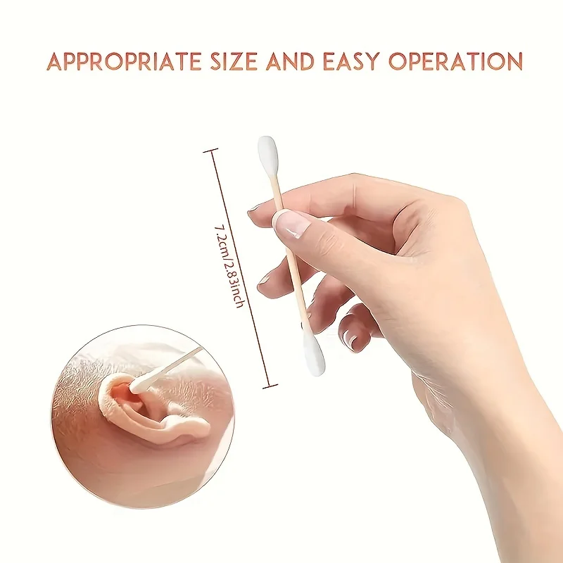 100/300/500/800pcs,20/40set Double Head Wood Cotton Swab  Ears Cleaning , Makeup Tools Lipstik Cotton Buds  Bastoncillos Oidos
