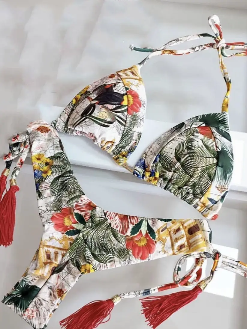 2022 ensemble Bikini femmes maillots de bain Push Up maillot de bain bas imprimé brésilien Biquini maillot de bain plage
