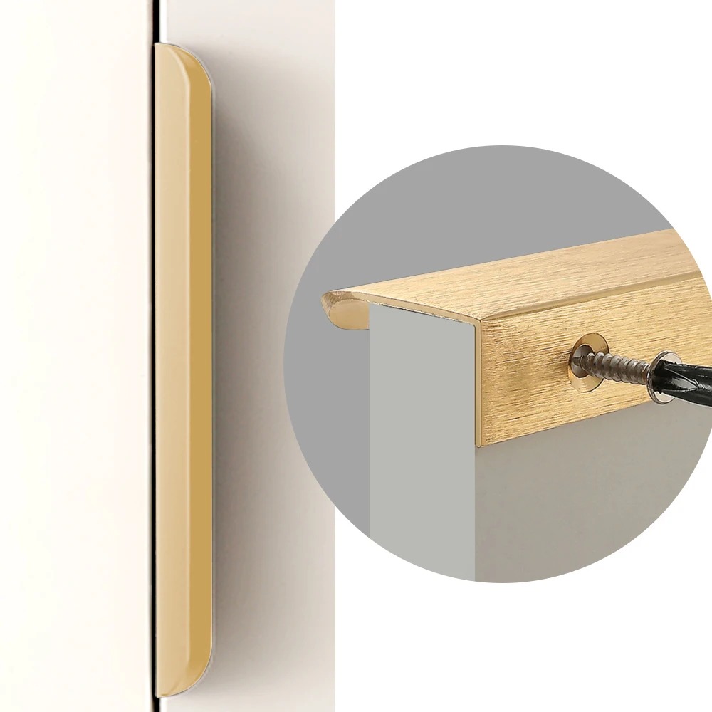 Simple Hidden Cabinet Handles Kitchen Cupboard Door Pulls Elegance Long Handles Aluminum Alloy Furniture Handle Hardware
