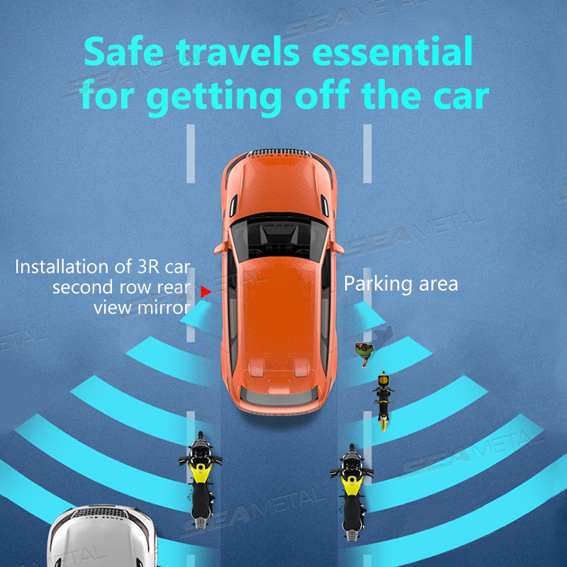 SEAMETAL 2 Stück Rückspiegel für den Rücken, Beifahrer, HD-Glas, Weitwinkel, konvexer Spiegel, verstellbarer Auto-Rückspiegel für den toten Winkel