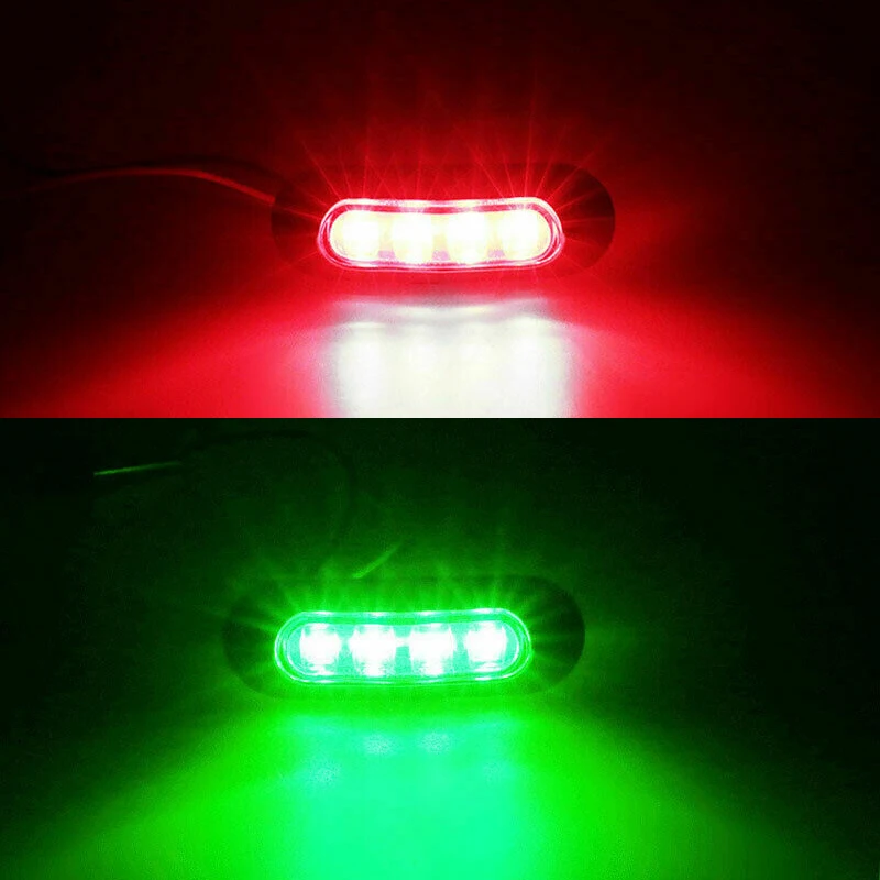 2 Stücke LED Marine Boot Port Navigation Deck Bogen Heck Steuerbord Lichter Wasserdicht für Busse Lkw Anhänger Lkw 12 V-24 V 2 Watt