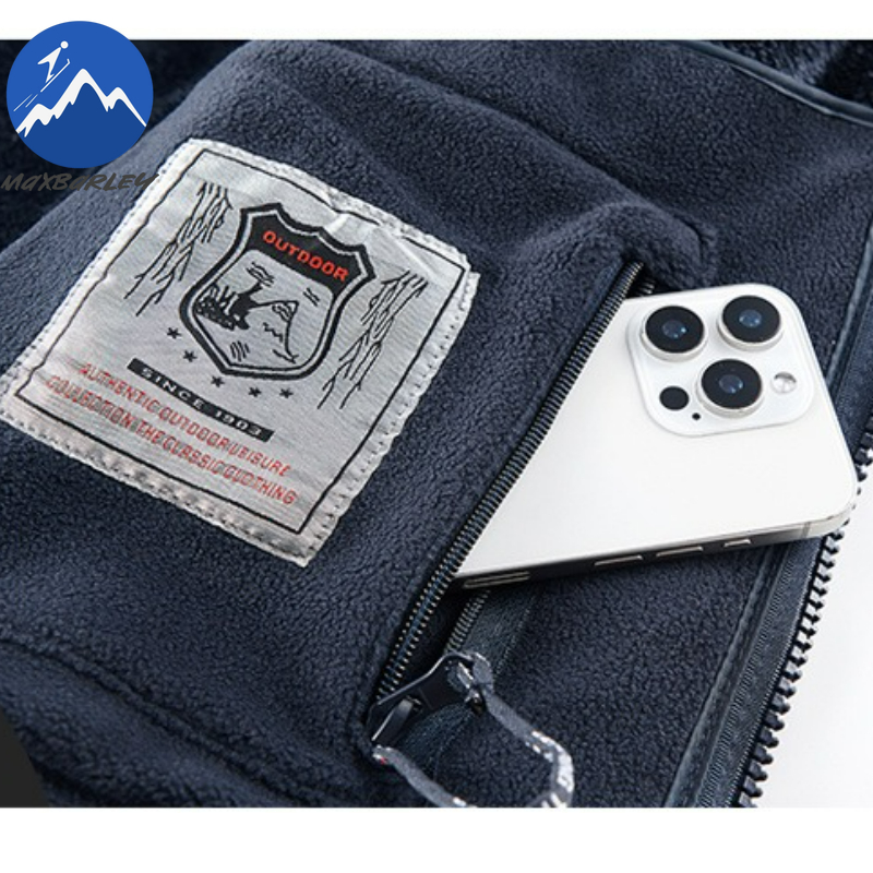 Maxbarley Merk Winter Fleece Jas Mannen Casual Verdikte Wollen Jas Athleisure Ontwerp Warme Mode Capuchon Jassen Sneeuw Skipak