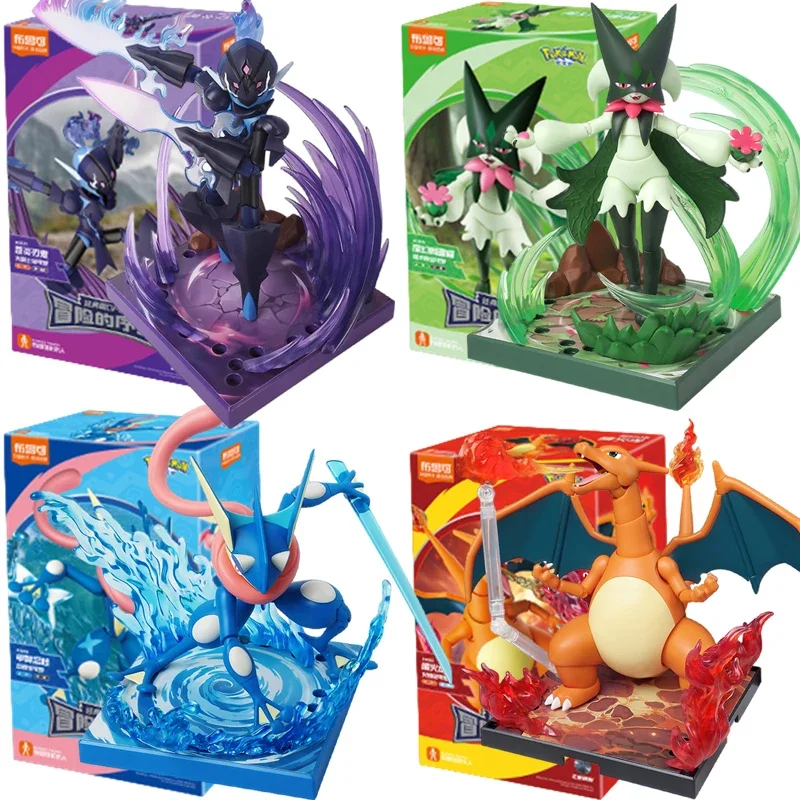 BLOKEES Original POKEMON Ceruledge Charizard Snorlax Scyther Lucario Greninja Meowscarada Bausteine Action Figur Spielzeug Geschenk