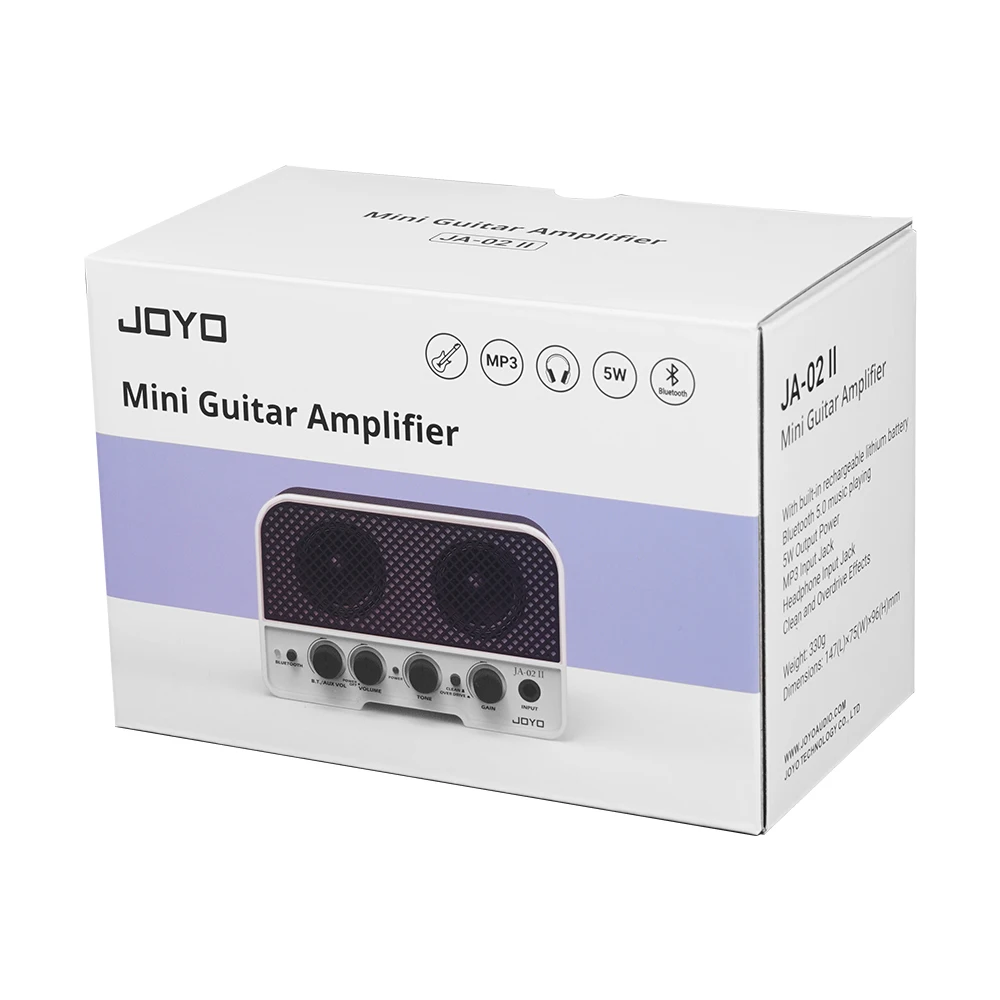 JOYO JA-02 II Đàn Guitar Mini Khuếch Đại Kênh Đôi Sạch Sẽ & Overdirve Tác Dụng Guitar AMP Với Bluetooth 5.0 AUX Connetor