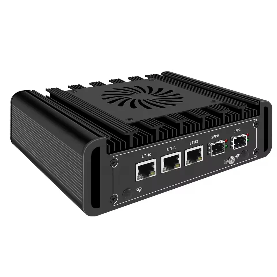Mini PC Firewall sólido 2x10G SFP + 3x2,5G i226-V Lans Intel i3 N305 N150 N100 DDR5 NVMe Proxmox pfSense OPNsense Host de servidor doméstico