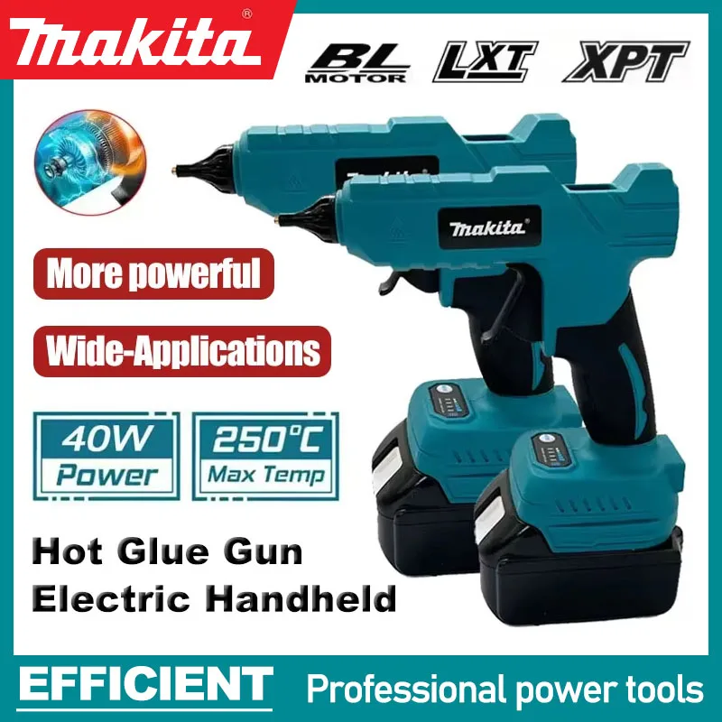 Pistola de pegamento termofusible eléctrica Makita, batería de iones de litio de 18V, pistola de pegamento termofusible DIY para decoración de embalaje