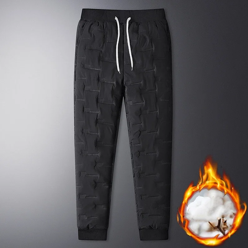Pantaloni invernali in cotone pile di agnello Design alla moda Pantaloni sportivi antivento caldi di mezza età e anziani slim fit Pantaloni a gamba dritta