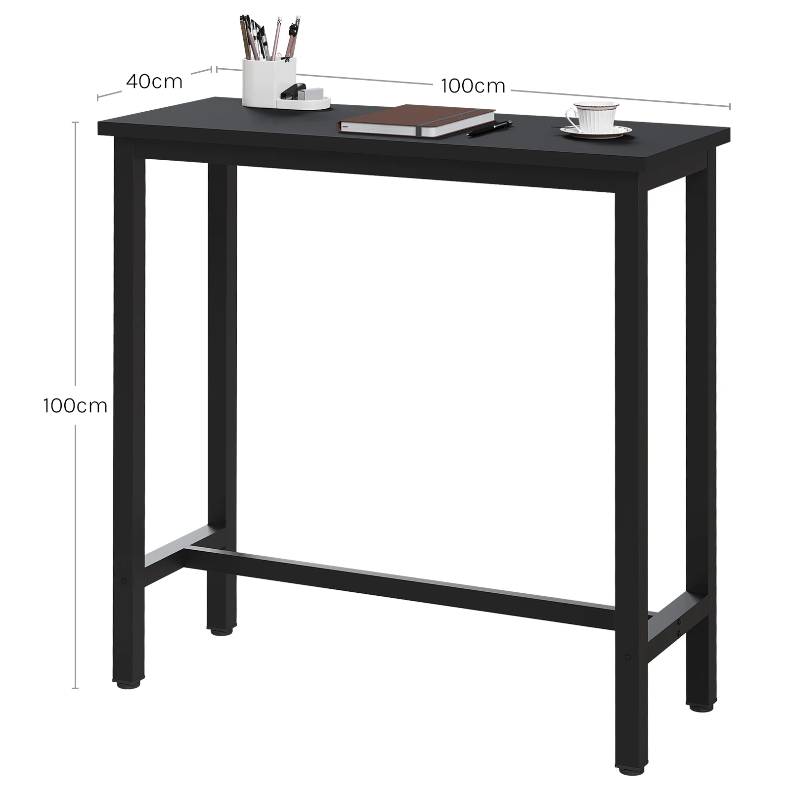 Mesa de Bar WOLTU, mesa de comedor para el hogar, tienda de té de la leche, mesa alta de pared, marco de Metal, mesa de centro de cocina Rectangular para Bar, Bistro