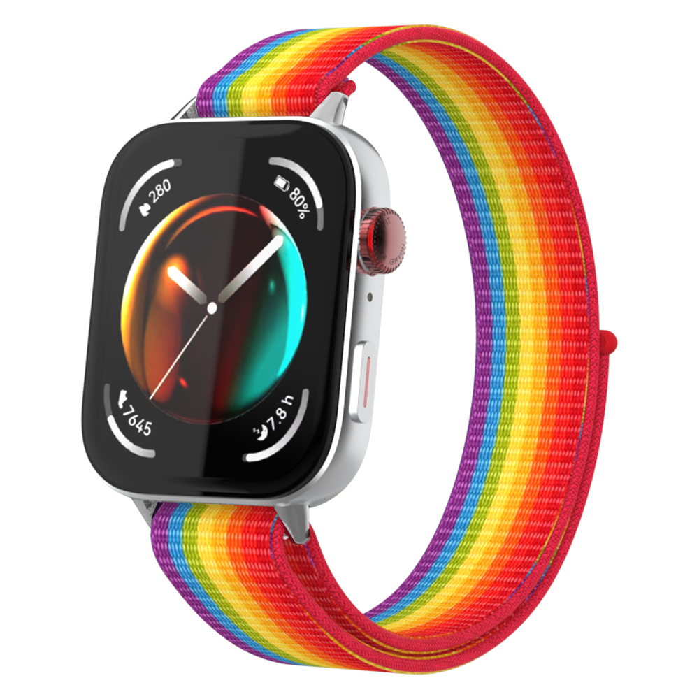 織ナイロンループストラップ Huawei 社時計フィット 3 交換バンド時計バンドブレスレットアクセサリー