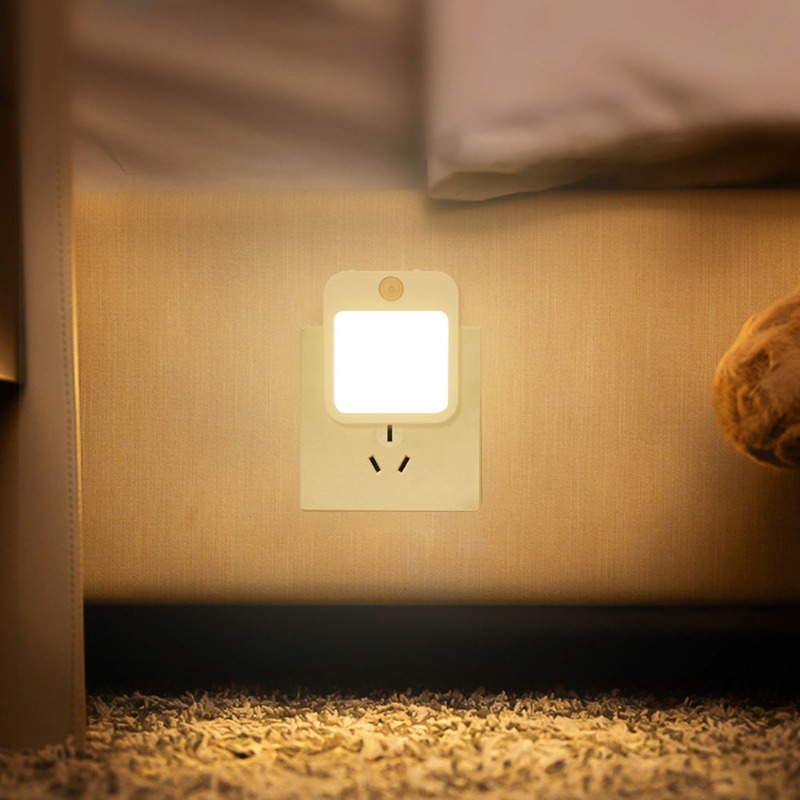 Lámpara de noche para niños con enchufe de EE. UU./UE, Sensor de movimiento inteligente, luz LED nocturna, lámpara de pared para el hogar adecuada para pasillo