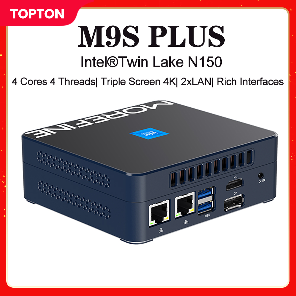 Neuer Morefine Mini-PC M9S Twin Lake Intel N150 N100 DDR5 4800 MHz PCIE3.0x4 2xLAN Bürocomputer Windows 11 Pro NUC WiFi6 BT5.2