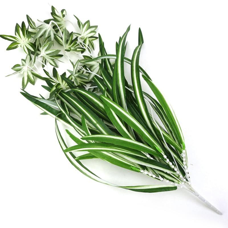 Artificial Plants Wall Hanging Chlorophytum Potted Green Plants PVC Fake Plants Simulation Flower Living Room Decor 65cm