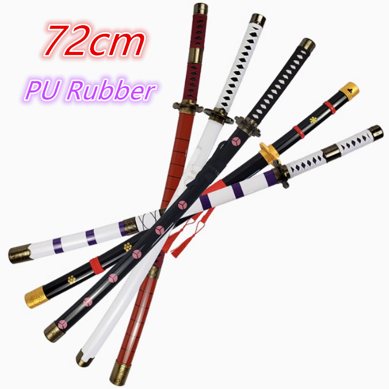 72cm Anime Cosplay Roronoa Zoro Katana Sword PU Wado Ichimonji Sword  Role Playing Qiu Shui Samurai Weapon Party toy Sword