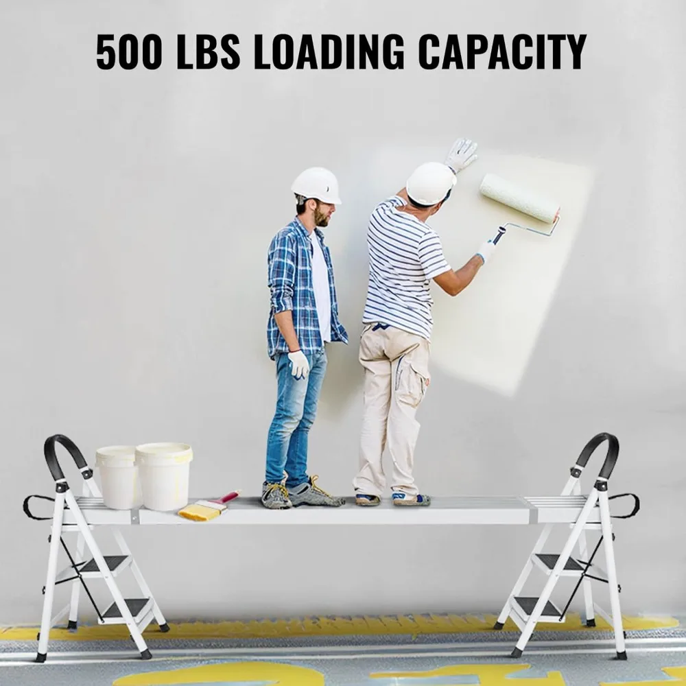VEVOR Aluminum Telescoping Work Plank, 6-9FT, 500lbs Capacity, 12.5 inch Width, Scaffolding Plank with Skid-Proof Platform Scaff