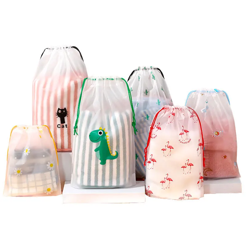 Transparent Drawstring Swimming Bags Beach Sea Gym Storage Bag Swimsuit Dry Bag Waterproof Outdoor Travel Portable PE Pouch