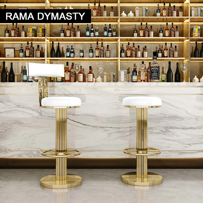 Light Luxury Bar Stool Simple Modern Bar Stool High Stool Living Chair High Stool Dining Chair Shop Leisure Chair