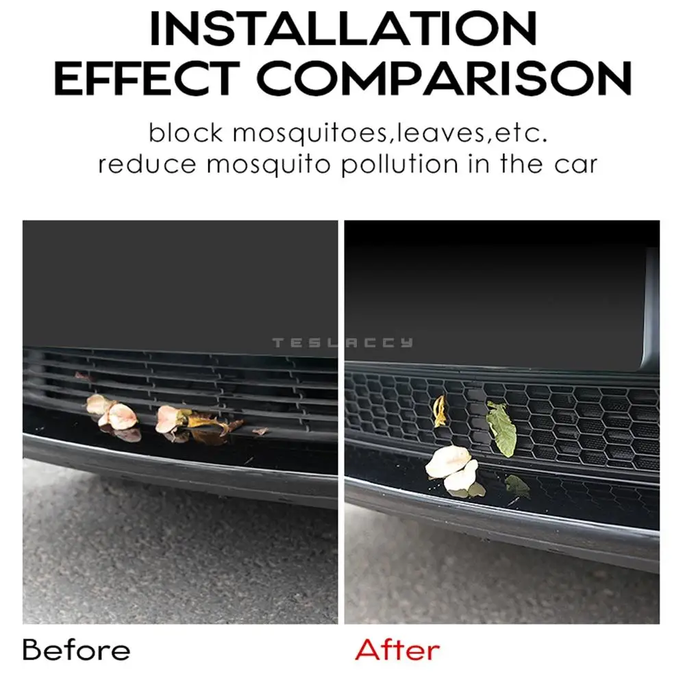 Front Grill Guard Grilleแทรกตาข่ายสําหรับTeslaรุ่นY 2024 2023 2022 2021 Air Inlet Ventฝาครอบกันชนตารางกรองอุปกรณ์เสริม