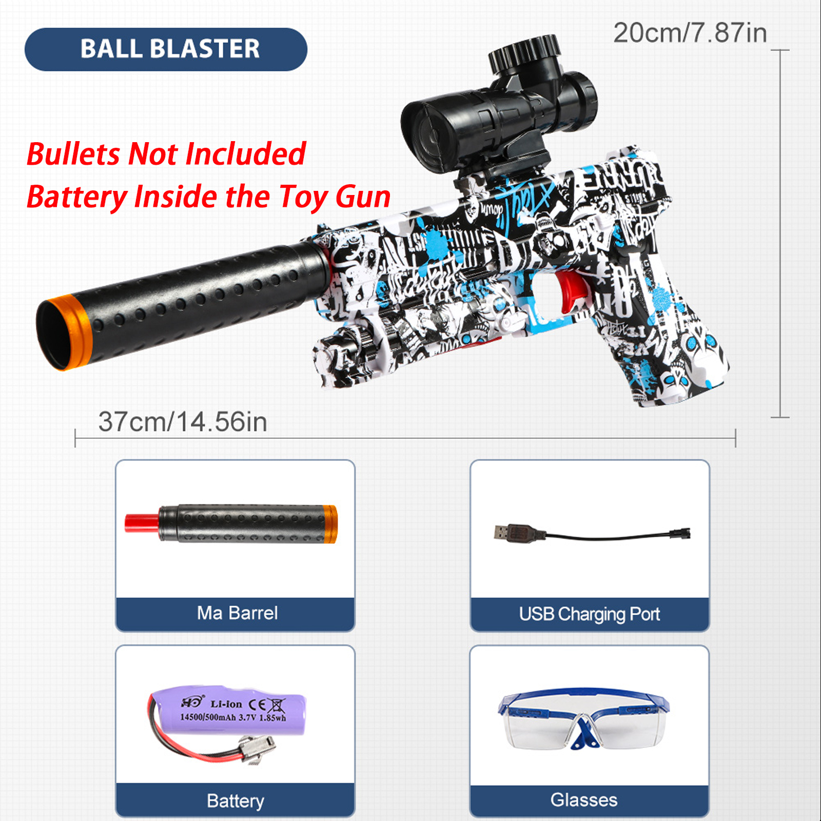 M416 Electric Blaster Gun Set, High Precision Shooting Toy, Perfect Outdoor Toy Gift for Birthday (Bullets Excluded)