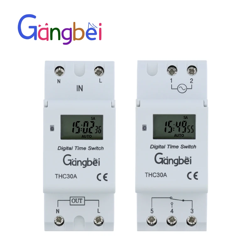 Hàng Tuần 7 Ngày Có Thể Lập Trình Thời Gian Kỹ Thuật Số Công Tắc Rơ Le Điều Khiển Hẹn Giờ AC 220V 230V 110V 24V 12V 16A 30A Din Ray Lắp