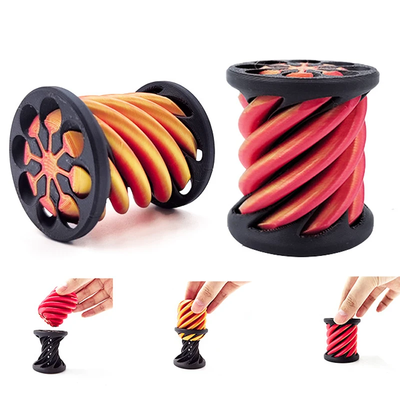 3D พิมพ์เกลียวกรวยของเล่นเป็นไปไม่ได้พีระมิด Passthrough ประติมากรรมผ่านพีระมิด Fidget ของเล่น Mini Vortex ด้ายภาพลวงตา