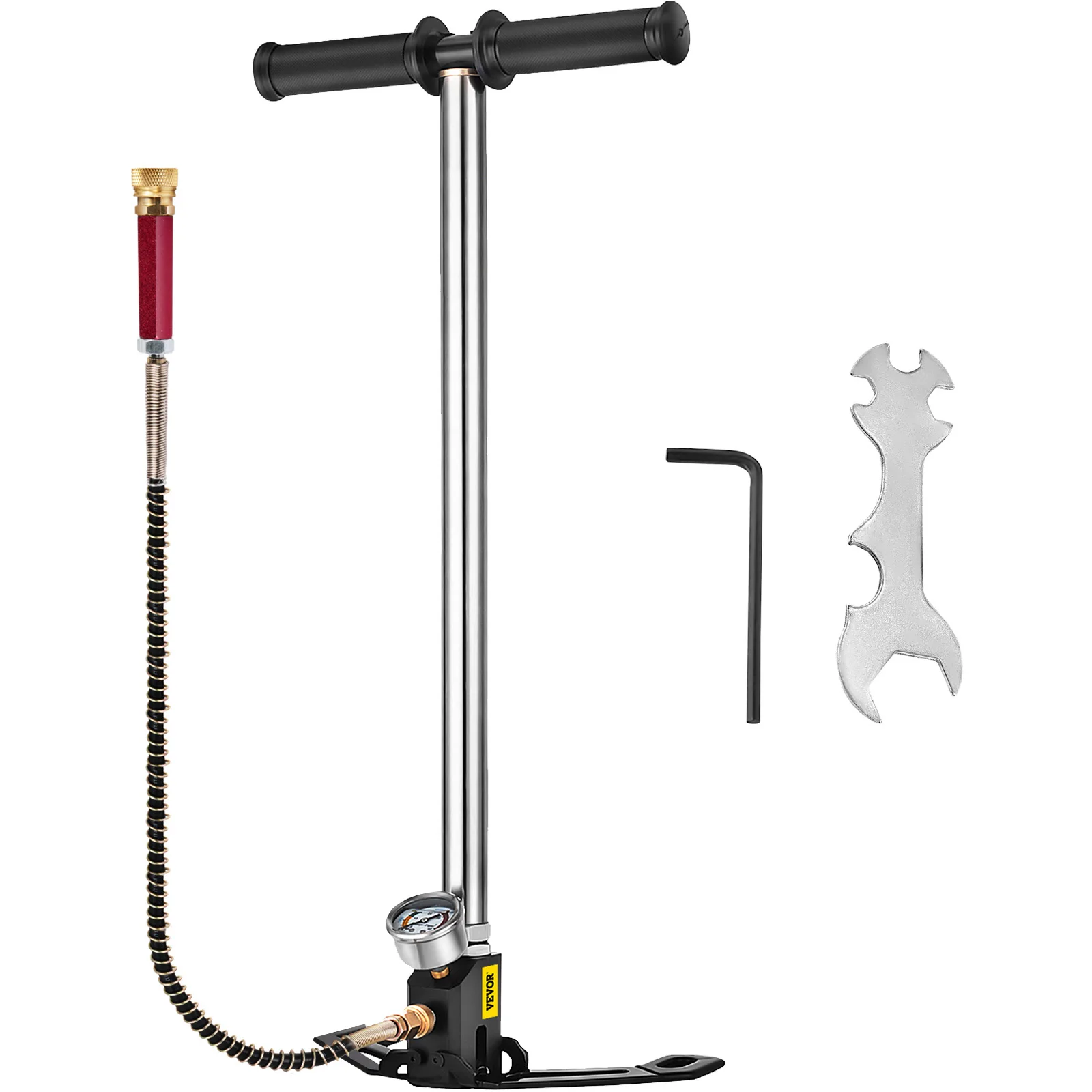 SucceBuy 3-stufige PCP-Pumpe + Manometer 4500 PSI Reifen Kajak Ball aufblasbare Luftpistole Füllung Steigbügel Hochdruck-Handpumpe