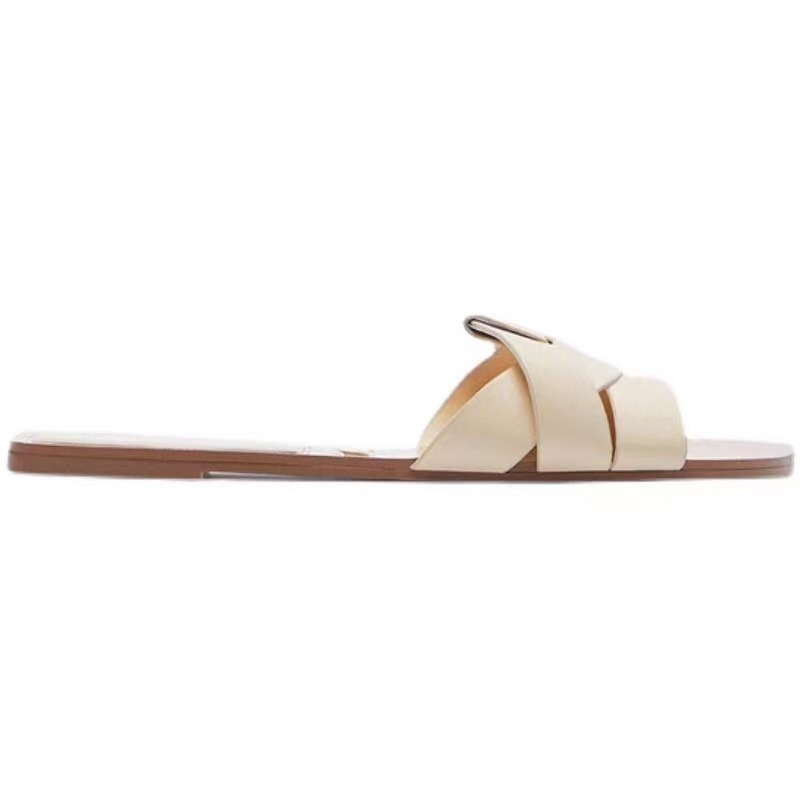 Pantoufles d'Été à la Mode pour Femme, Chaussures d'Extérieur Décontractées, Respirantes, Plates en Forme de T, Souples et Confortables, Sandales à Talons Ouverts