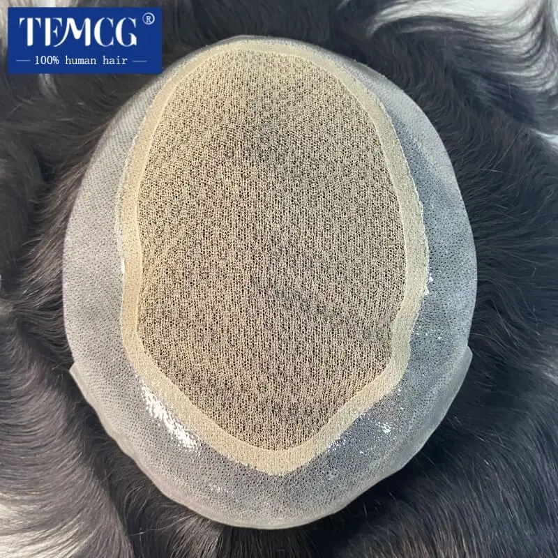 โปรโมชั่นออสเตรเลีย-คู่ชั้น 100% ผมมนุษย์ธรรมชาติ Toupee ชายผมเทียมลูกไม้ PU ฐาน Breathable ระบบวิกผมสําหรับชาย