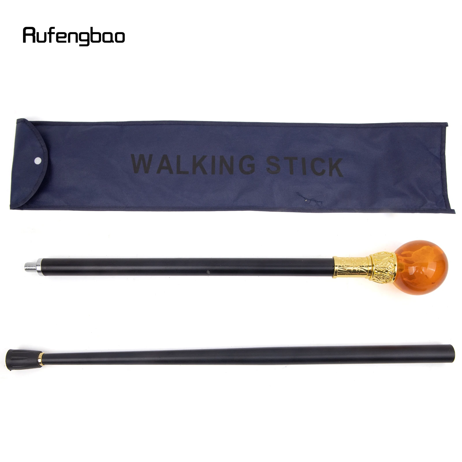 Bastão de vidro marrom lobo bengala, bengala dourada, Cosplay elegante, bengala decorativa elegante, 93cm