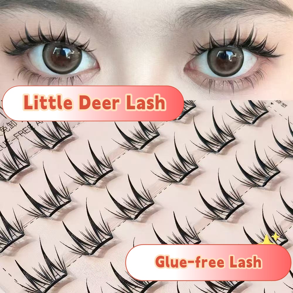 MAIOJIE Self Adhesive DIY Lashes No Glue Needed Reusable Bottom Lash  Cluster Eyelash Korean DIY Manga Lash Extension At Home