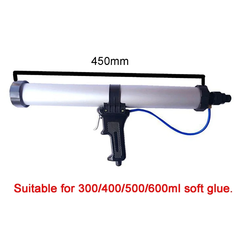 15 인치 공압 코킹 건 600ML 시멘트 유리 접착제 접착제 실리콘 실란트 에어건 기계 300/400/500/600ml 부드러운 접착제