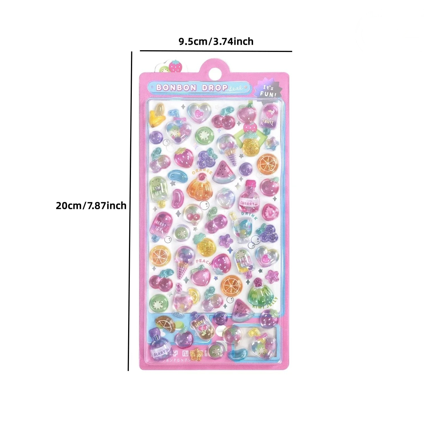 Funny Sweet Furit Ice Cream Pets Drop 3D Relief Sticker Scrapbooking Diy Diary Decor Journaling Stationery Kawaii Stickers