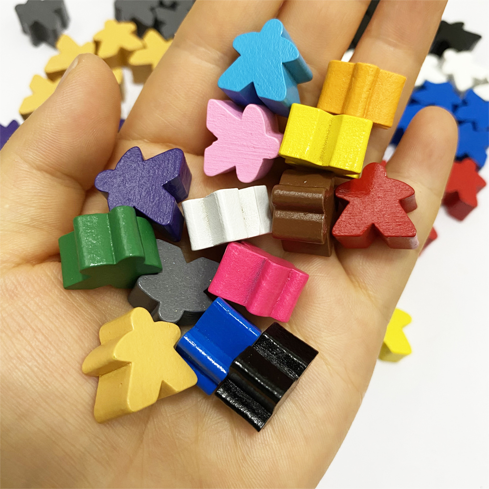 100 Chiếc Bằng Gỗ 16Mm Thêm Bảng Trò Chơi Meeples Bit Nhạt Miếng Rời Thay Thế Để Bàn Chơi Game Thành Phần Hình Người Bộ Cờ Tướng