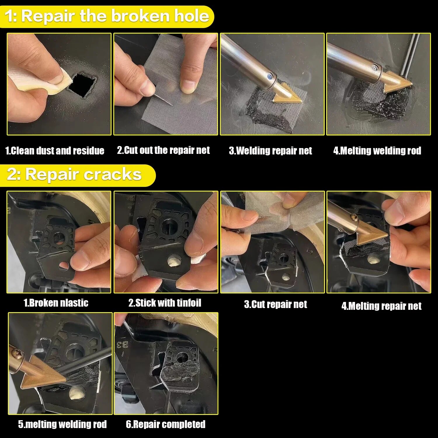 Nuova pistola termica Saldatrice di plastica Paraurti Saldatore Graffette Paraurti Riparazione Kit di strumenti per auto Cucitrice CALDA Saldatore di plastica