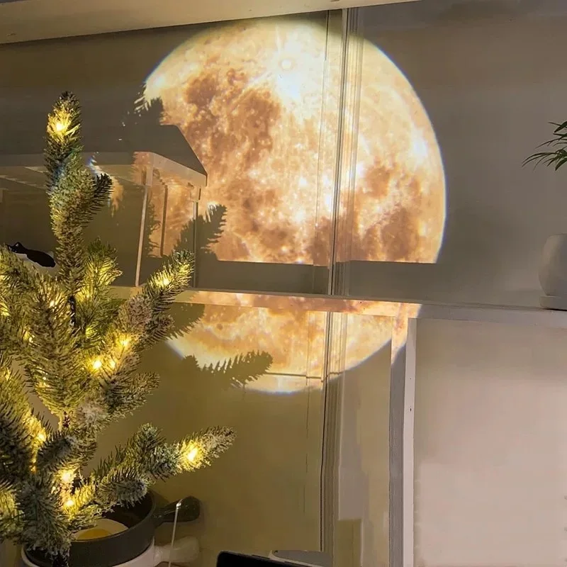 LED USB Night Light ricaricabile LED Moon Projector Atmosphere Lamp sfondo decorazione della parete luce per il regalo di compleanno della camera da letto