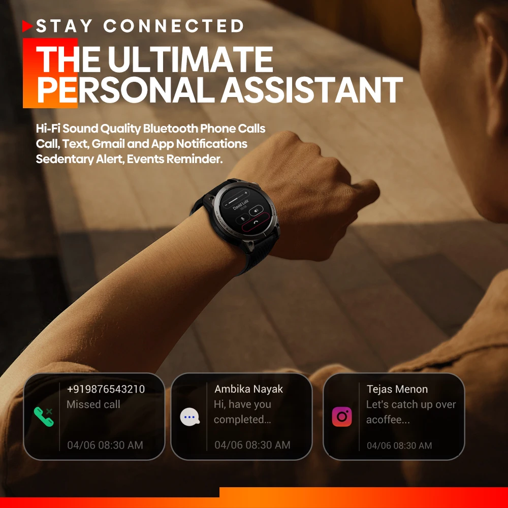 Zeblaze Stratos 3 Premium GPS Smart Watch Ultra HD AMOLED Display Built-in GPS Hi-Fi Bluetooth Phone Calls Smartwatch for Men
