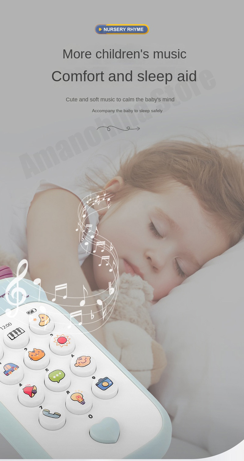 Téléphone jouet pour bébé avec son musical, jouets de sommeil avec simulation TeWindsor, cadeaux pour enfants