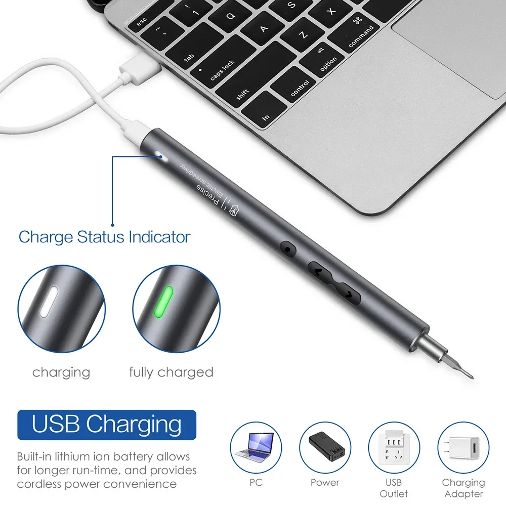 Độ Chính Xác Thuật Điện 24 Chiếc S2 Thép Hợp Kim Bit Tua Vít Loại-C Sạc Nhanh Bộ Tua Vít Sửa Chữa Điện Dụng Cụ