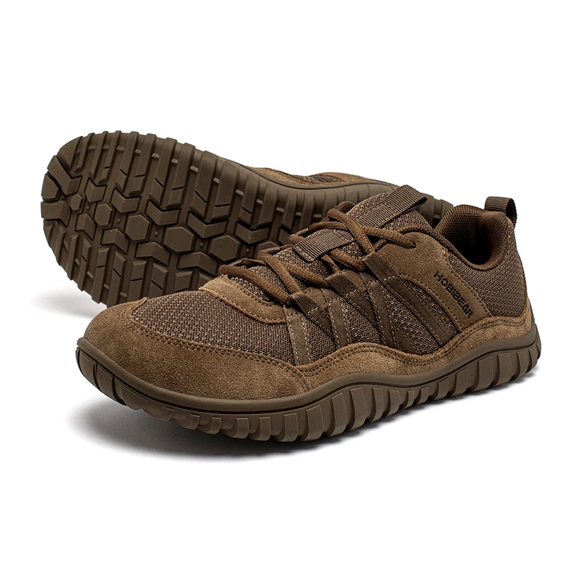 HOBIBEAR Wide Toe Wanderschuhe Herren Damen Rutschfeste Outdoor-Sneaker Schnürschuhe Mesh Atmungsaktive Laufschuhe