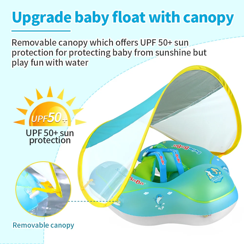 อัพเกรดใหม่เด็กว่ายน้ำ Float Inflatable ทารกลอยเด็กห่วงว่ายน้ำวงกลมชุดว่ายน้ำฤดูร้อนของเล่นเด็กวัยหัดเดินแหวน