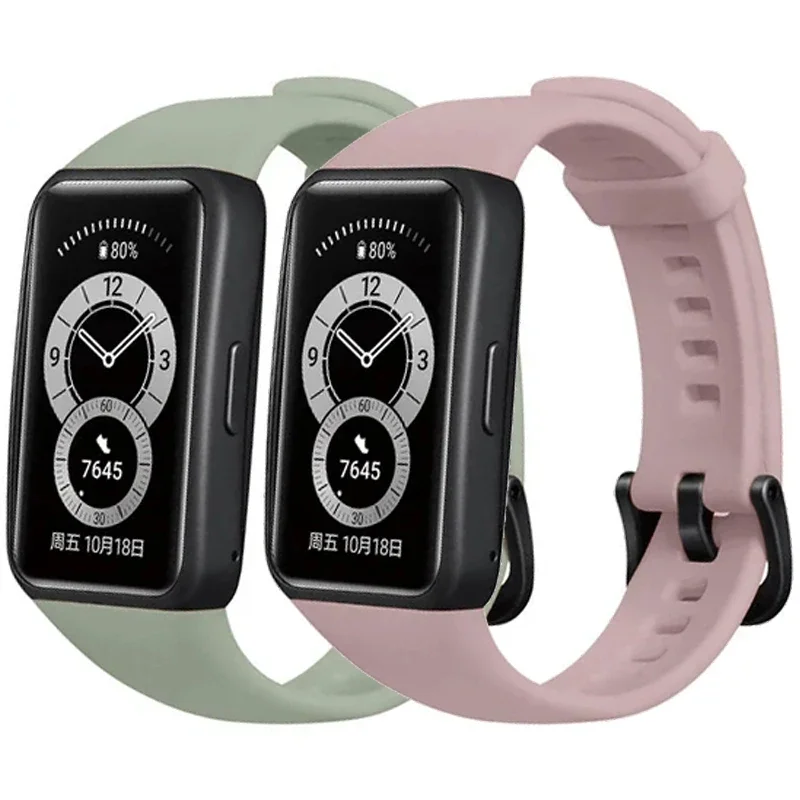 Silicone Strap For Huawei Band 6-6 Pro Strap Smart Watch Adjustable Wristband Replacement Correa Bracelet Honor Band 6 Strap