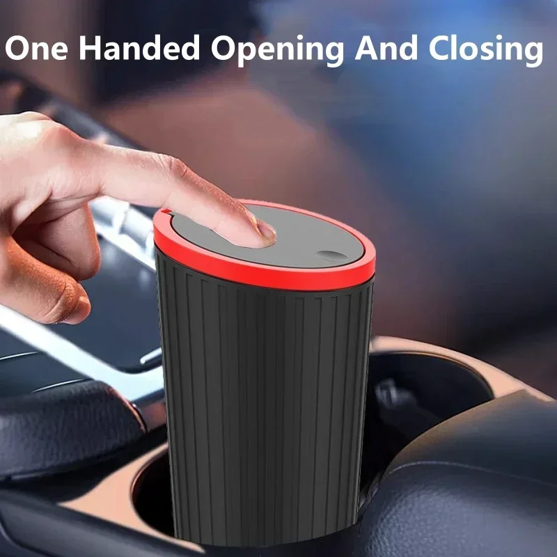 Cubo de basura para coche, Mini organizador de polvo para Interior de coche, contenedor de basura, caja de almacenamiento, cubo, accesorios para automóvil