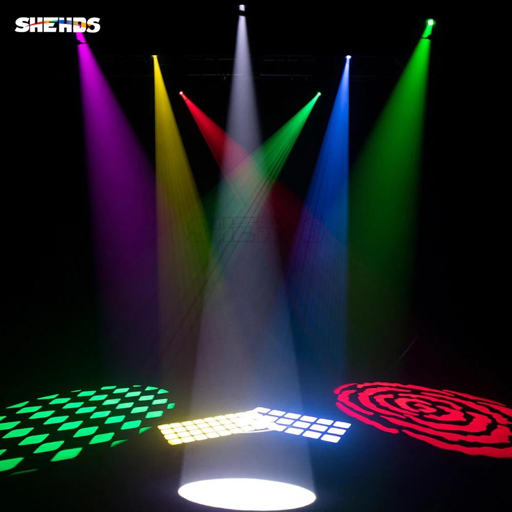SHEHDS 2PCS 100W LED 6 Facet Prism DJ โปรเจคเตอร์ DMX 512 แฟนซี Spot Light สําหรับดิสโก้งานแต่งงานไนท์คลับผู้ชม