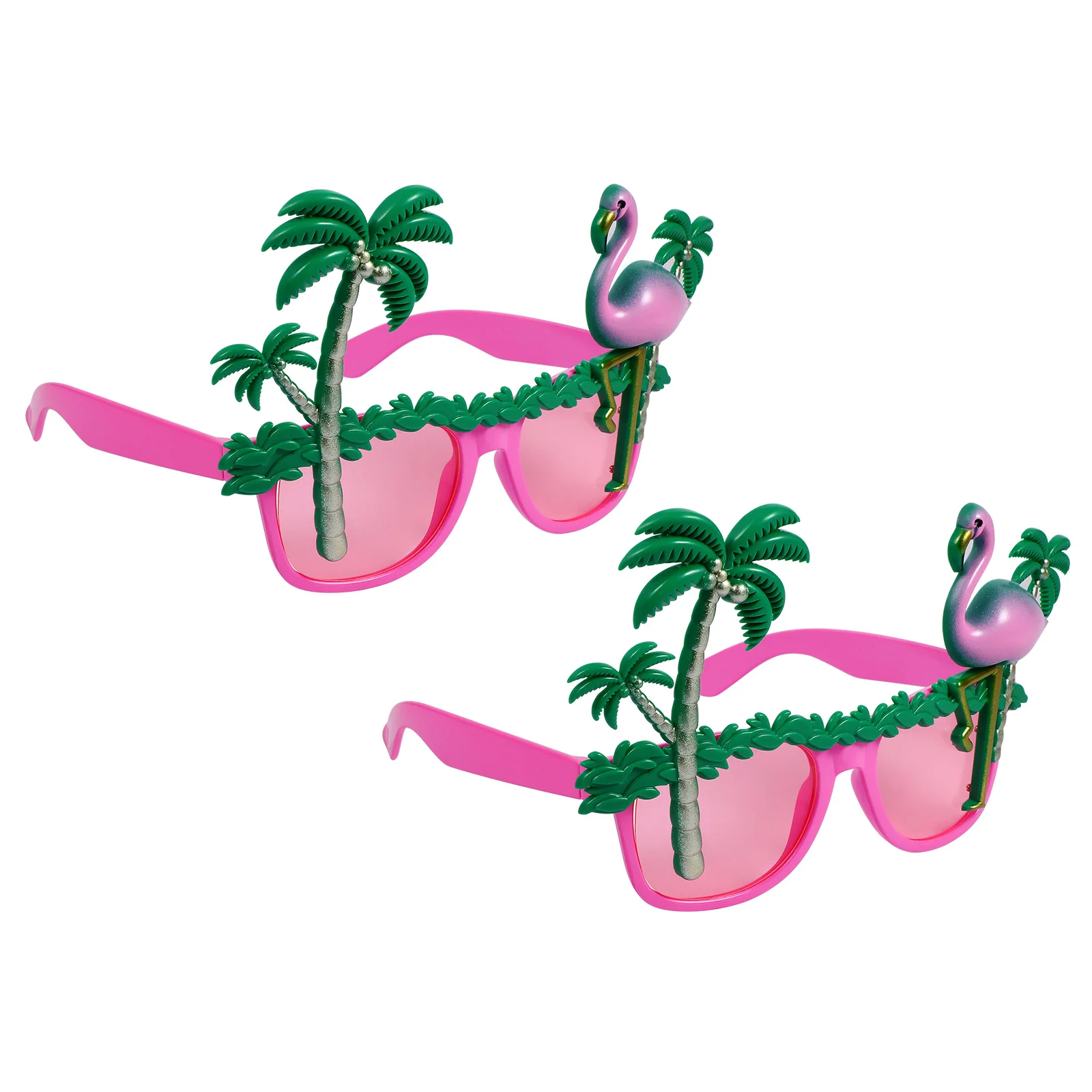 2 Stück Flamingo-Brille, hawaiianische Party-Sonnenbrille, Sommer, Strand, Event, Dekorationen, Luau, tropische Requisiten, Flamingo-Partygeschenke