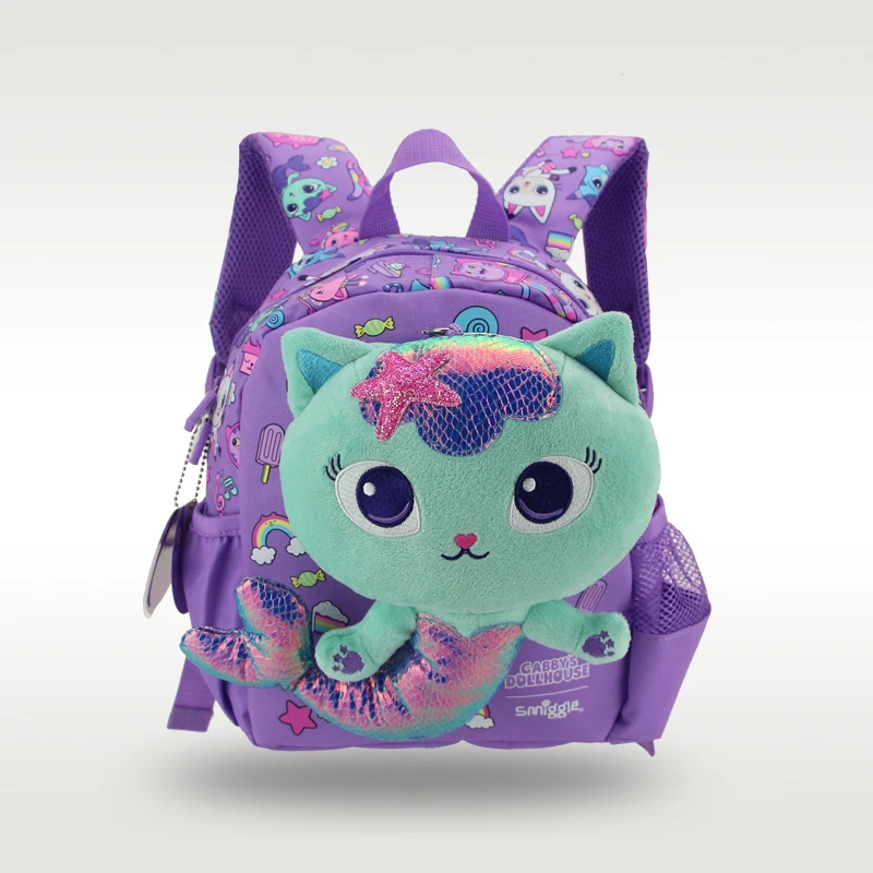 Austrália smiggle mochilas jardim de infância meninas bebê mochila de pelúcia crianças gabby casa de bonecas 1 2 3 4 anos de idade 11 polegada