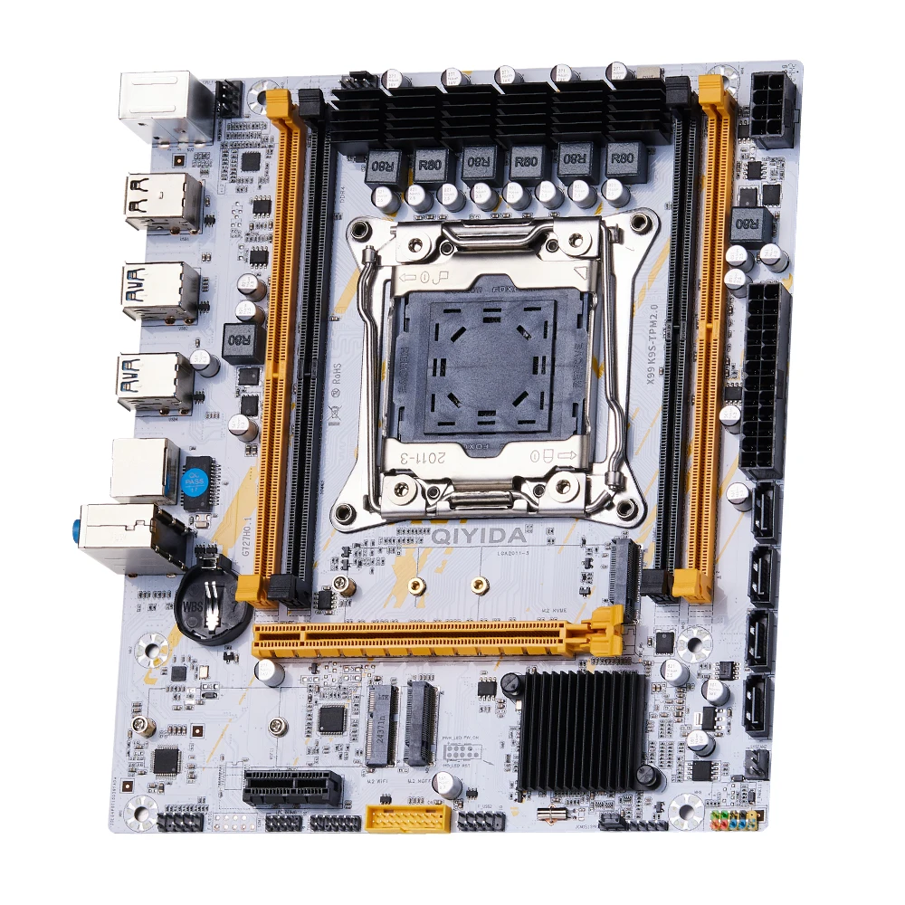 QIYIDA X99 Motherboard Set LGA 2011-3 Kit Xeon E5 2650 V4 CPU Prozessor mit 16 GB DDR4 ECC RAM Speicher SATA3.0 USB 3.0 NVME M.2